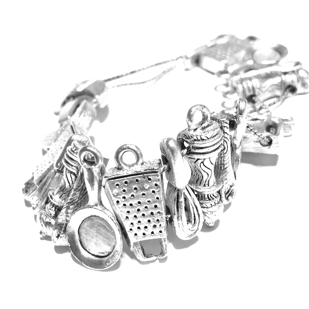 Silver Bracelet With Cooking Charms